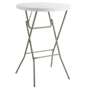 32" Round White Cocktail Table