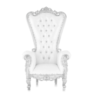 Silver/White Throne Chair