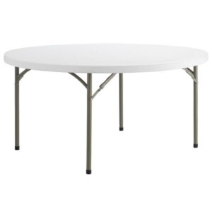 60" Round White Table